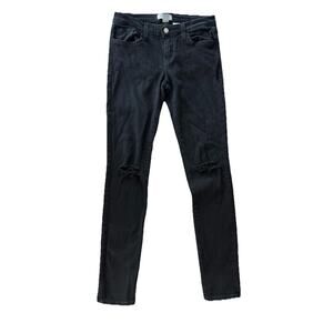 Judy Blue Jeans Women's 9/29 Distressed Black Low Rise Skinny